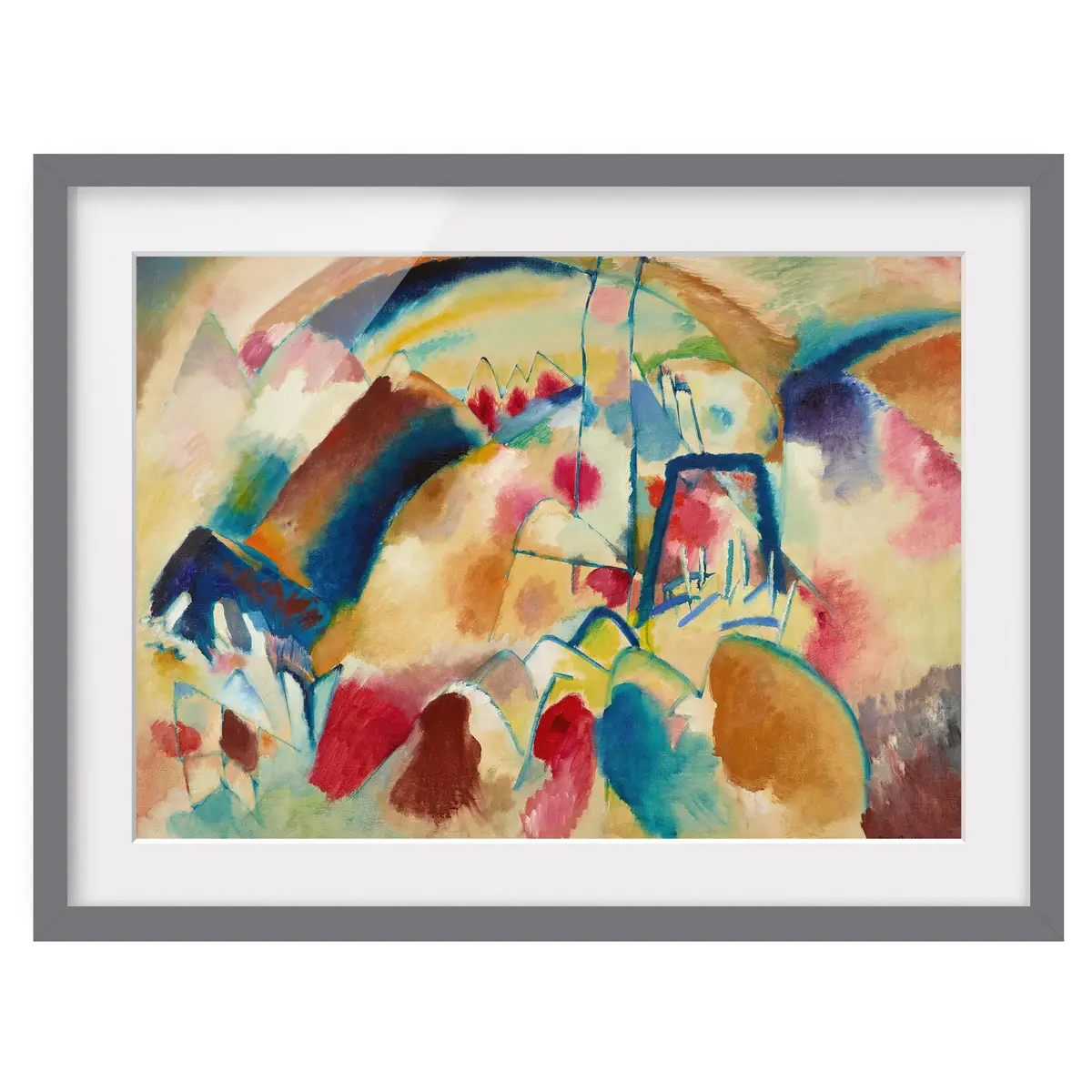 Bild Landschaft mit Kirche III | Mehrfarbig
