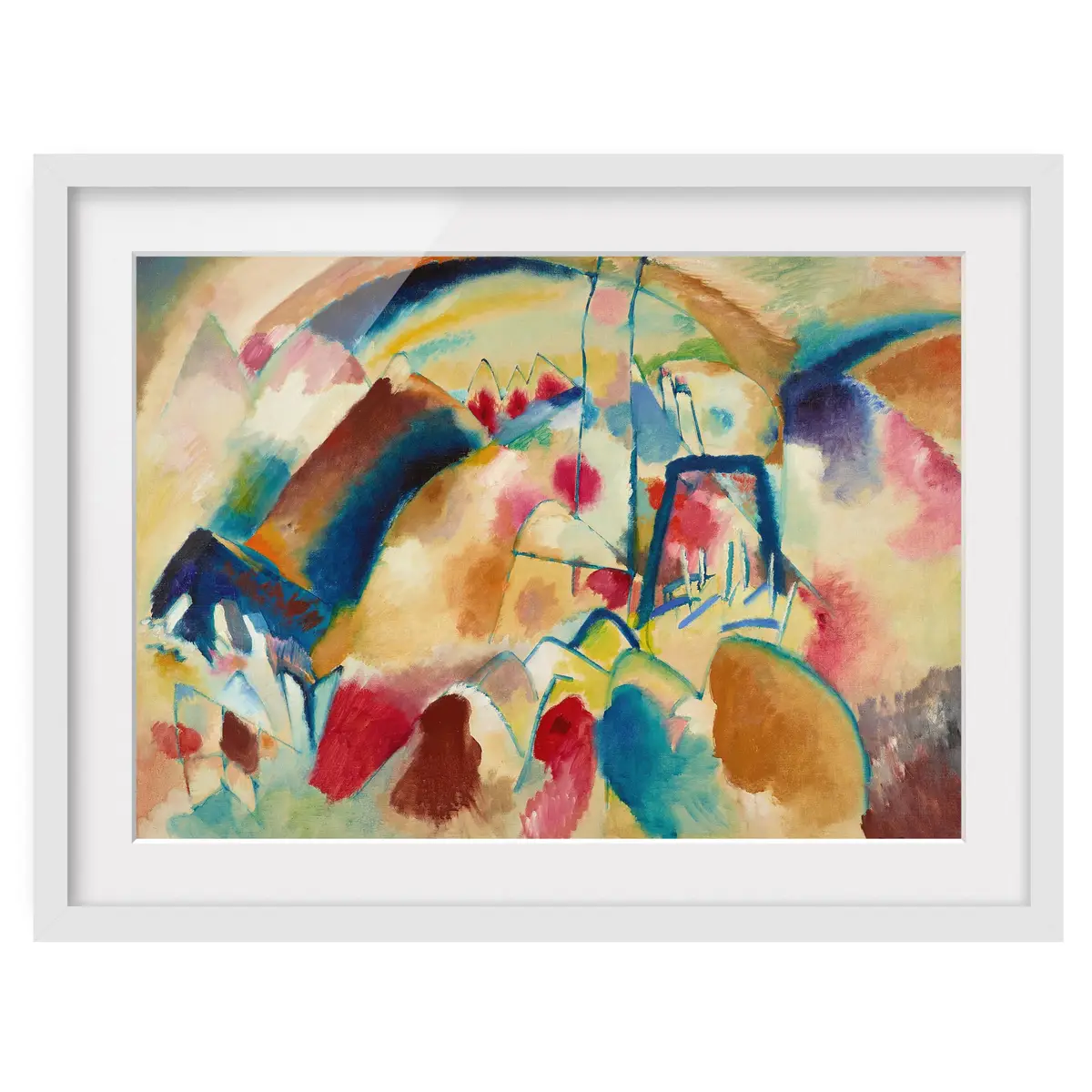 Bild Landschaft mit Kirche II | Mehrfarbig