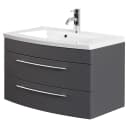 Waschtisch Luna 82cm Schwarz/Anthrazit | Schwarz