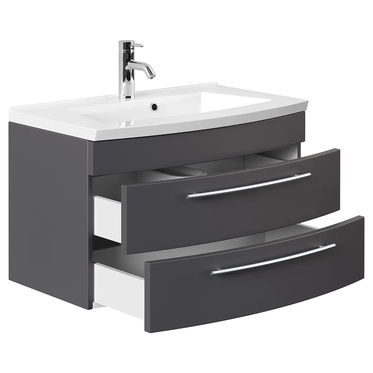 Waschtisch Luna 82cm Schwarz/Anthrazit | Schwarz