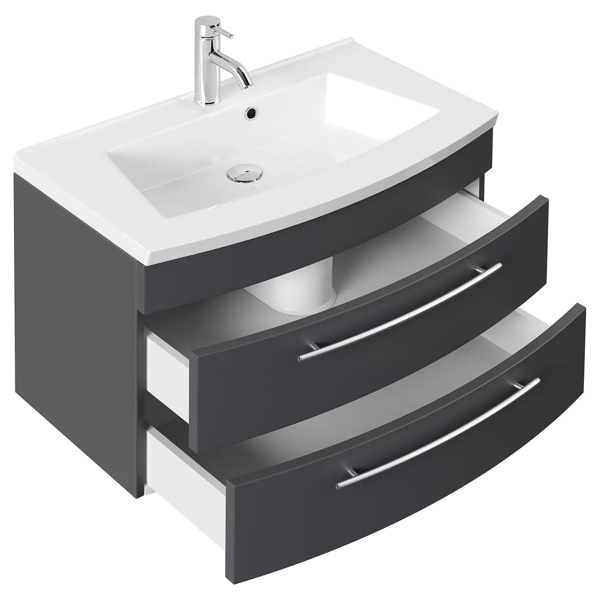 Waschtisch Luna 82cm Schwarz/Anthrazit | Schwarz