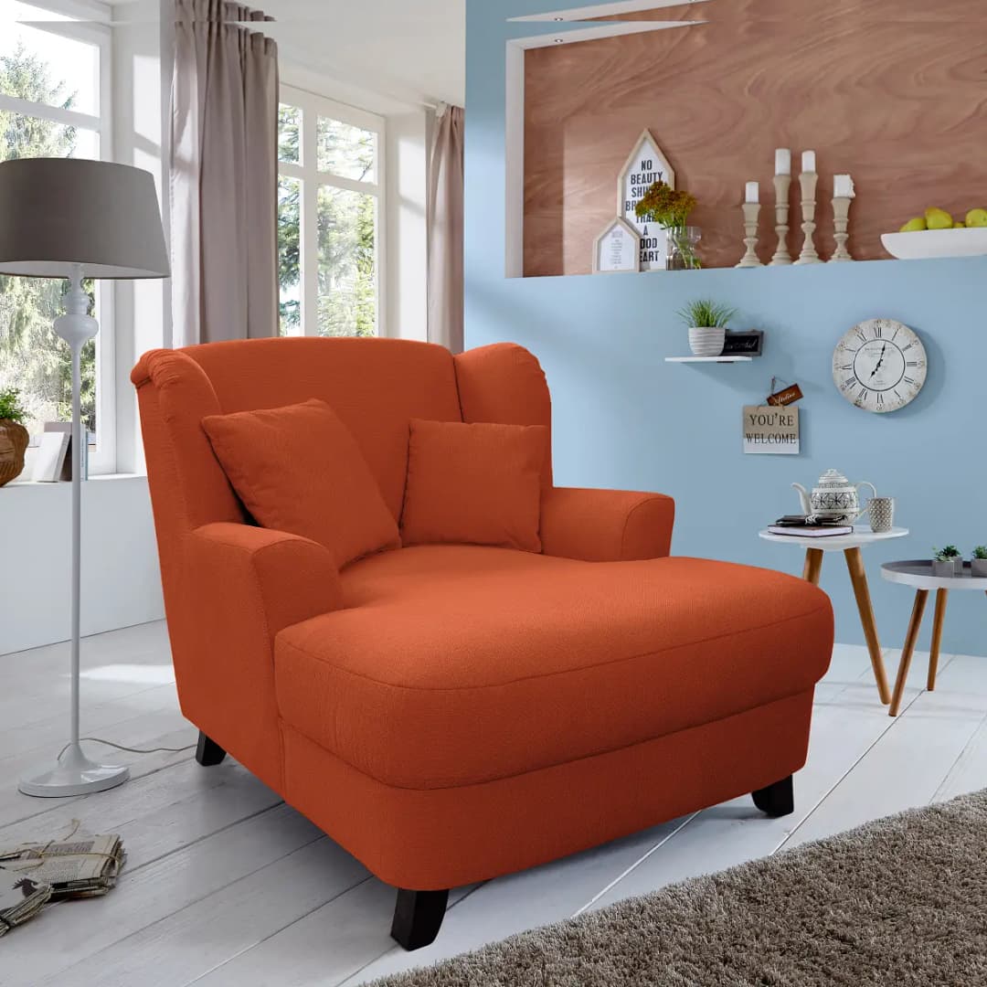XXL Sessel Liwan Orange Webstoff Palila | Orange