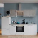Küchenzeile Malia III 270cm Grau/Weiß/Weiß | Grau