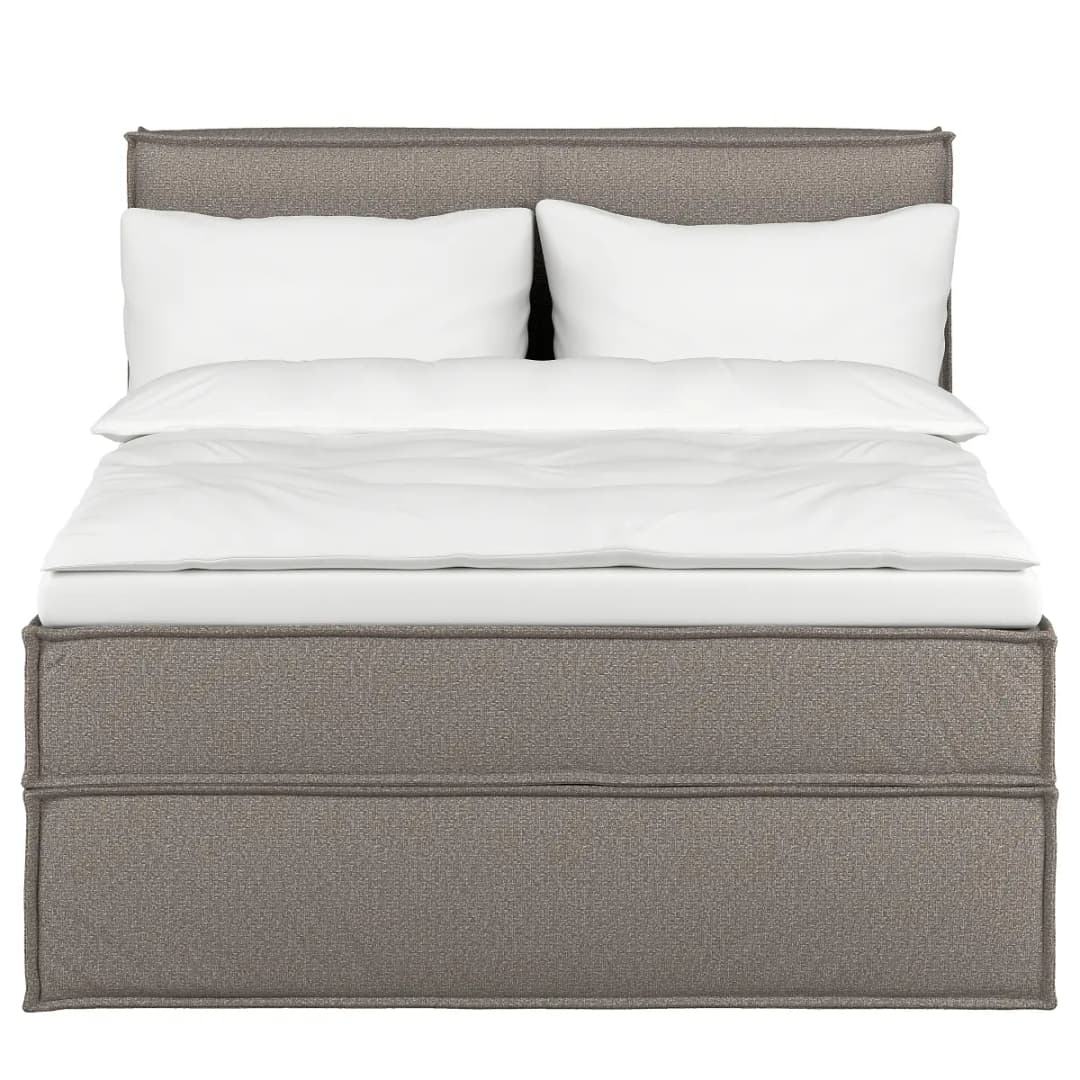 Premium Boxspringbett mit Kopfteil 140 x 200cm Strukturstoff