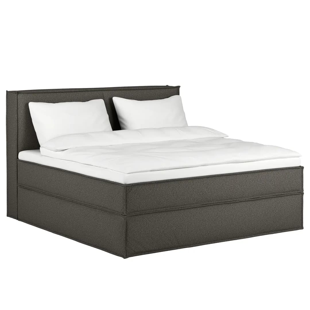 Premium Boxspringbett mit Kopfteil 200 x 200cm Strukturstoff
