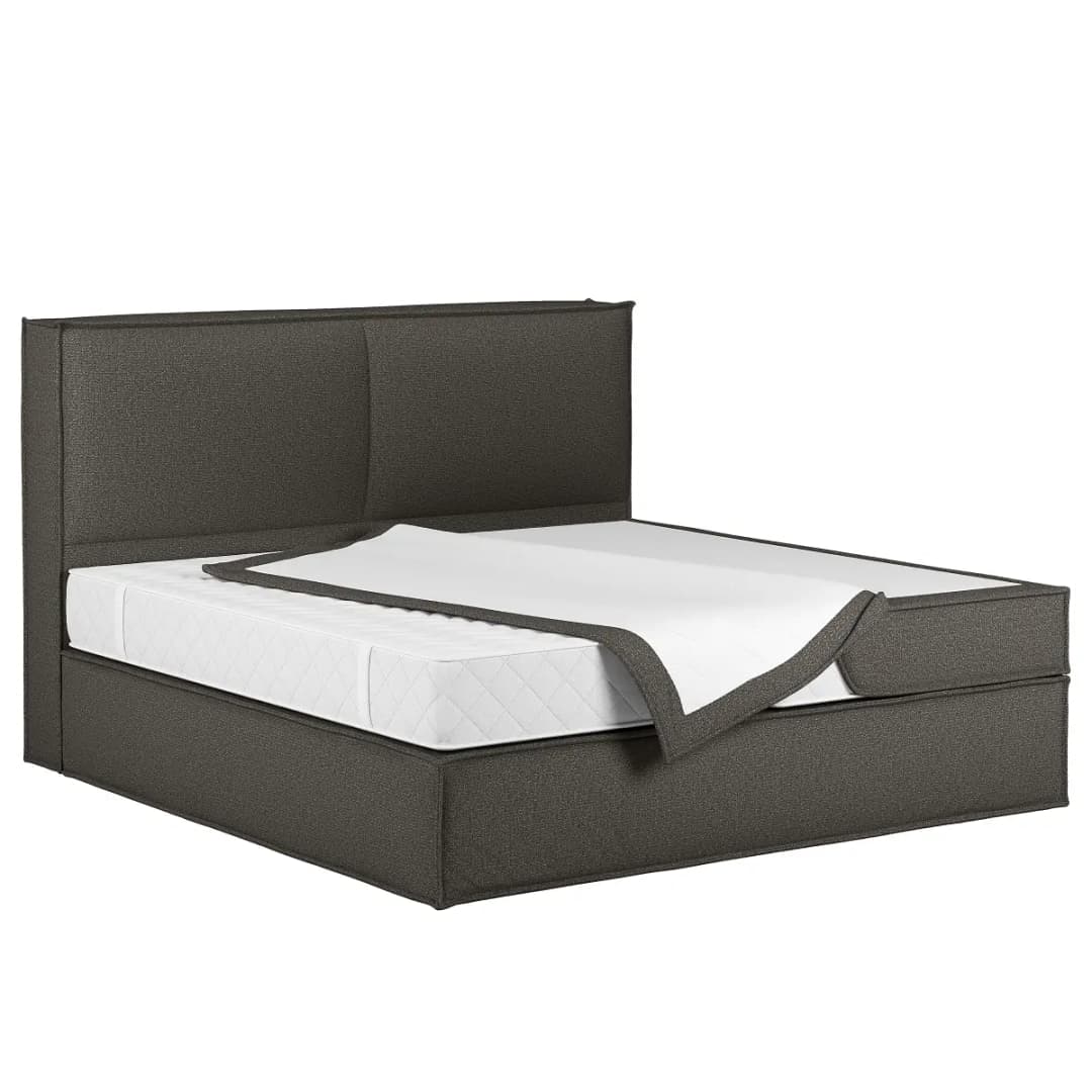 Premium Boxspringbett mit Kopfteil 200 x 200cm Strukturstoff