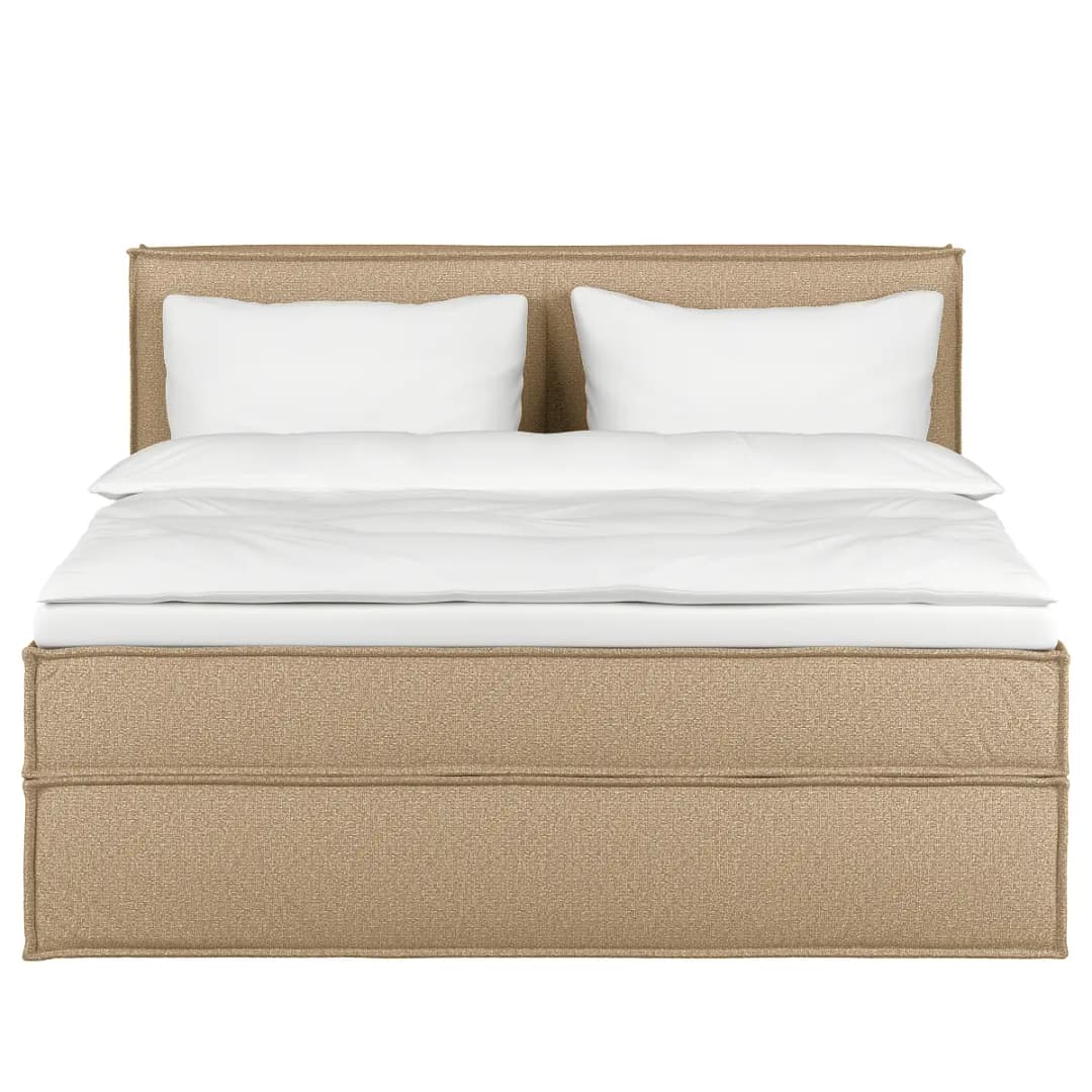 Premium Boxspringbett mit Kopfteil 180 x 200cm Strukturstoff