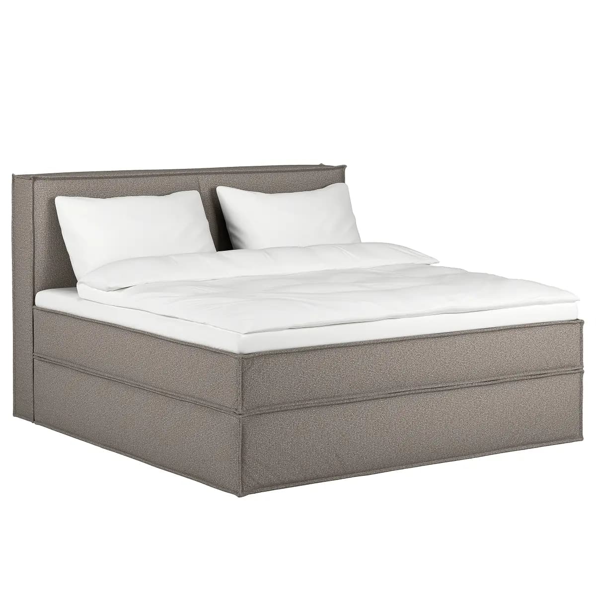 Premium Boxspringbett mit Kopfteil | Grau