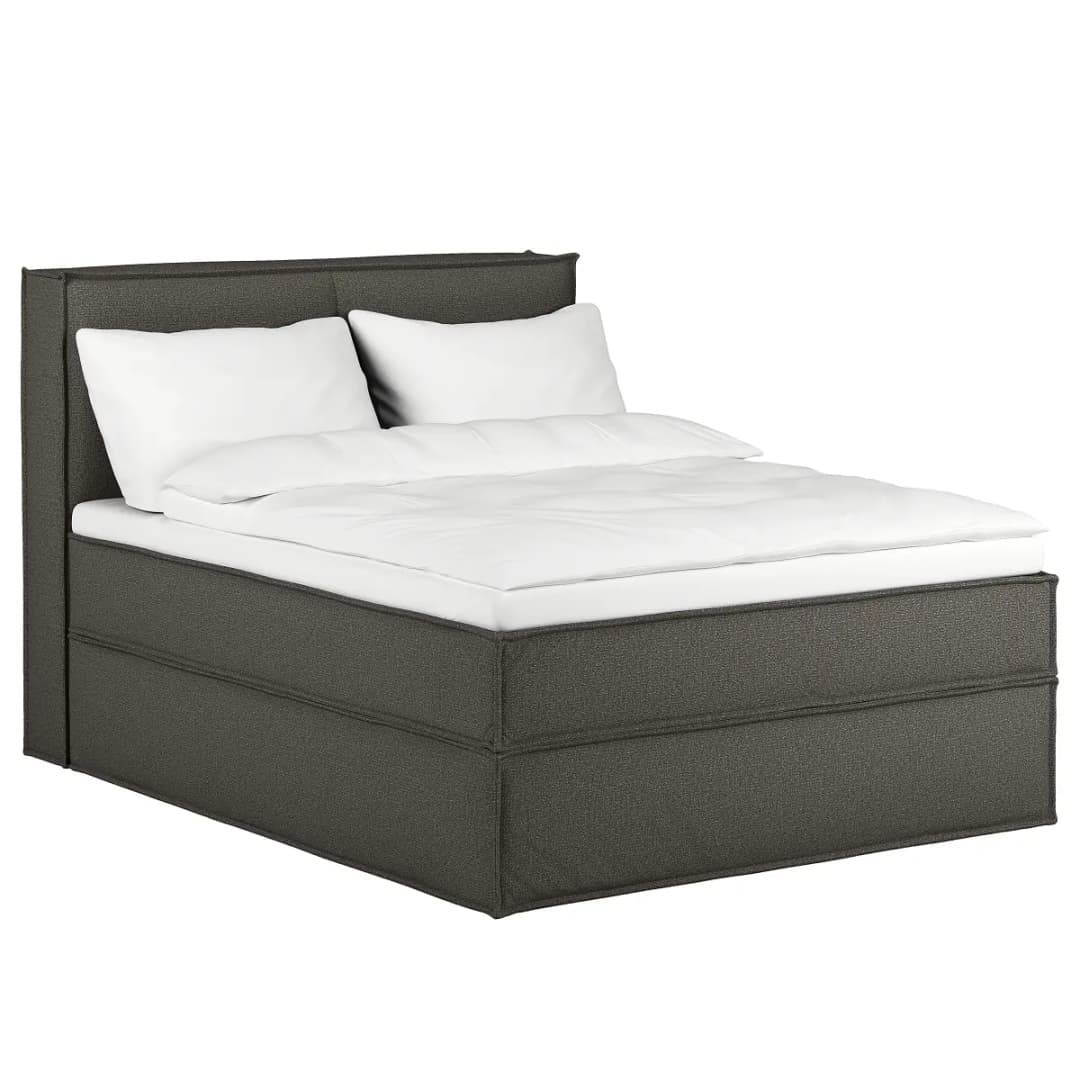 Premium Boxspringbett mit Kopfteil 140 x 200cm Strukturstoff