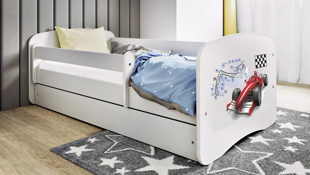Kinderbett Rennauto | Weiß