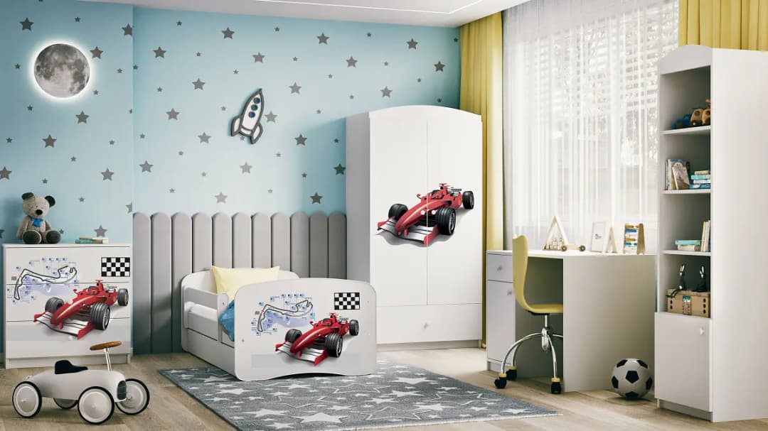 Kinderbett Rennauto | Weiß