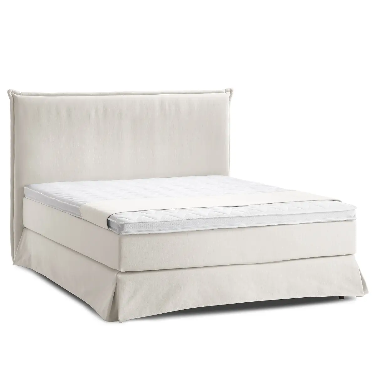 Boxspringbett mit Husse 160 x 200cm Webstoff Meara Grau/Platin