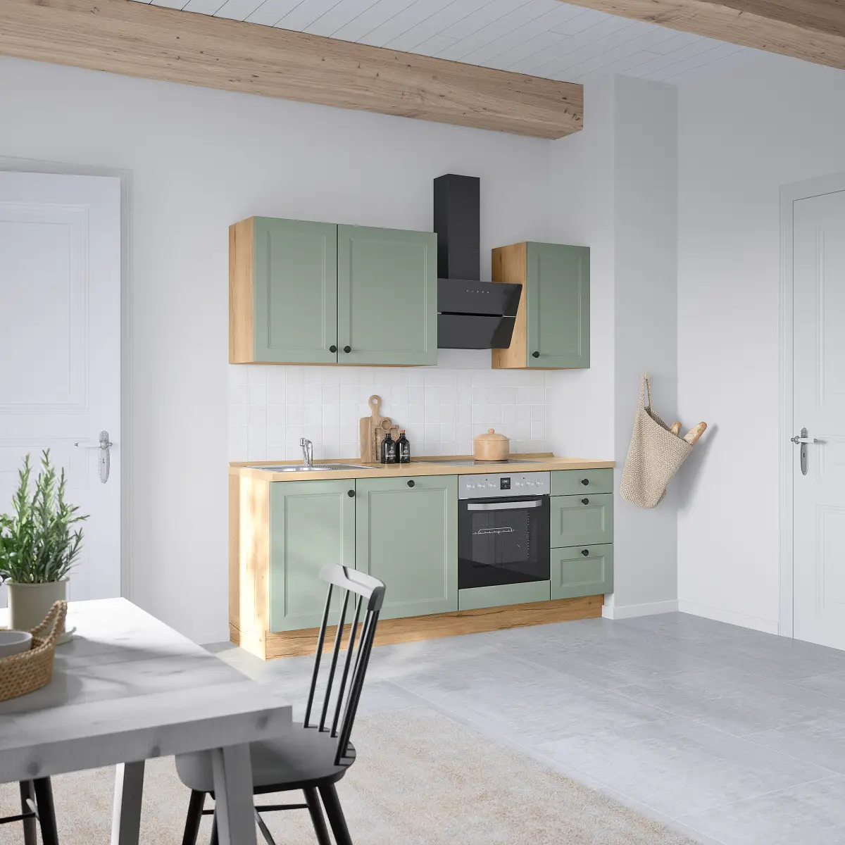Küchenzeile High-Line Cascada Variante B 210cm Ausrichtung rechts
