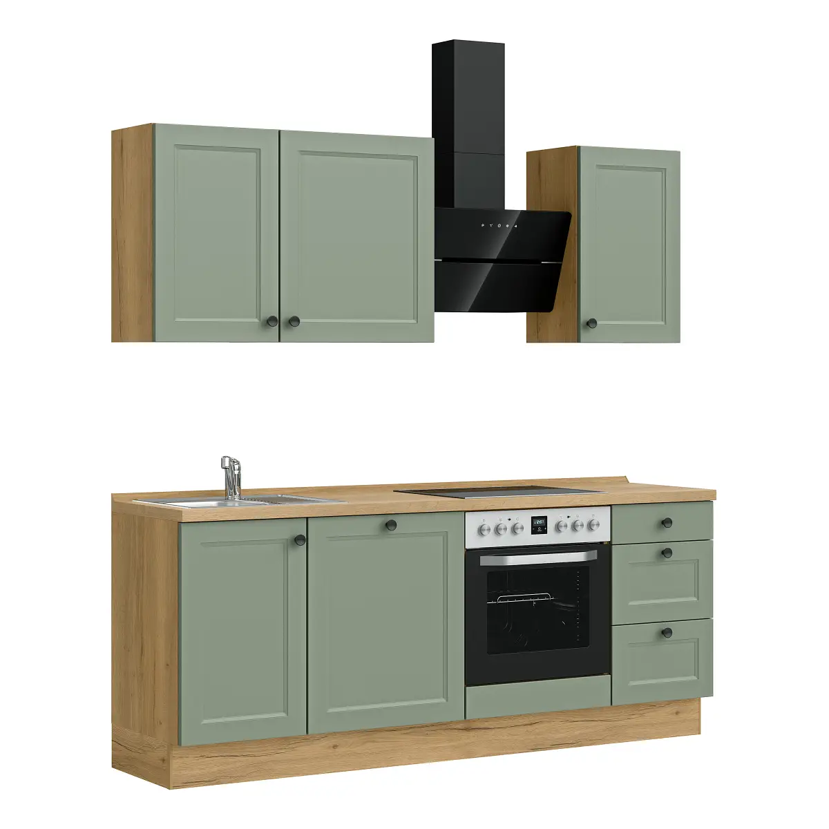 Küchenzeile High-Line Cascada Variante B 210cm Ausrichtung rechts