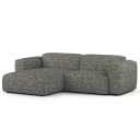 Ecksofa 1,5-Sitzer mit Longchair Grau/Grau Chenille Enne | Grau