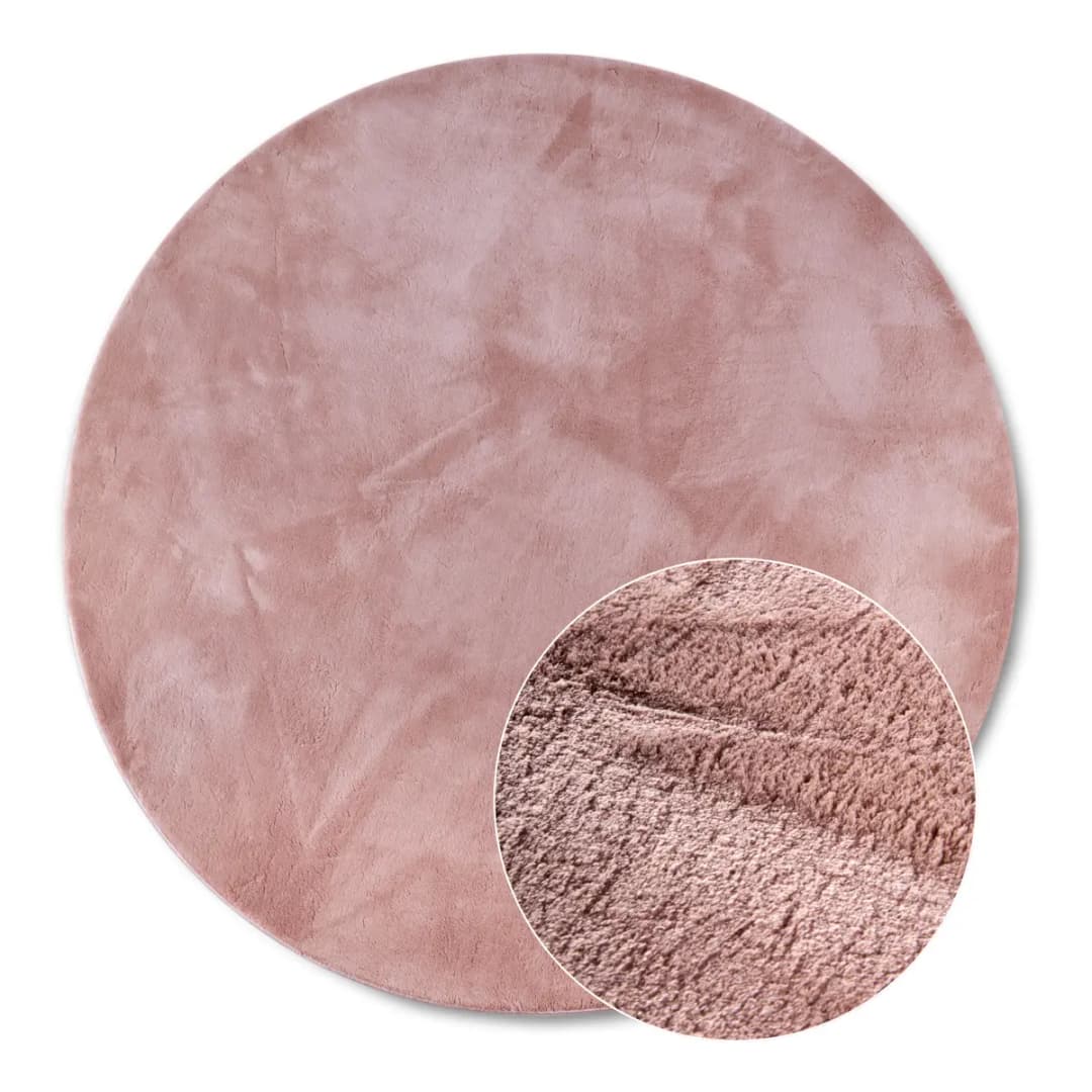 Hochflorteppich Leon rund Ø 160cm Pink/Altrosa | Rosa