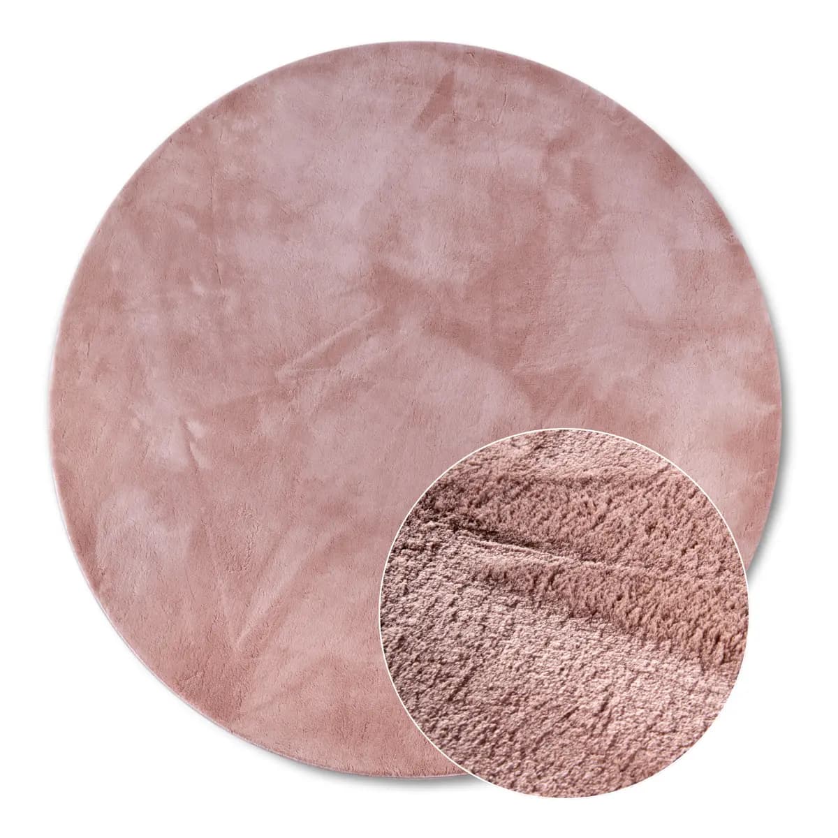 Hochflorteppich Leon rund Ø 160cm Pink/Altrosa | Rosa