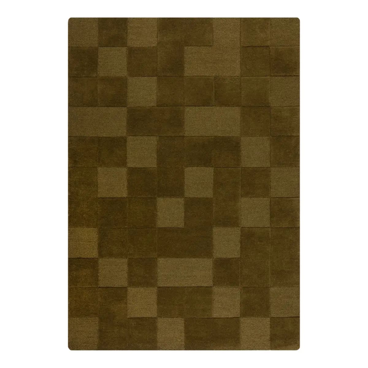 Kurzflorteppich Checkerboard Grün/Grün 120 x 170cm Wolle | Grün