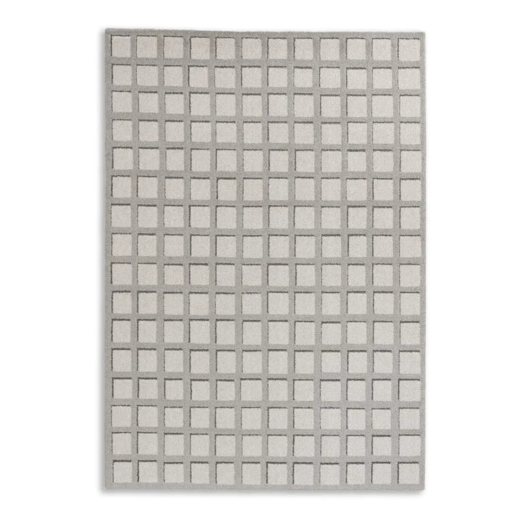 Hochflorteppich Amaze Kästchen | Braun