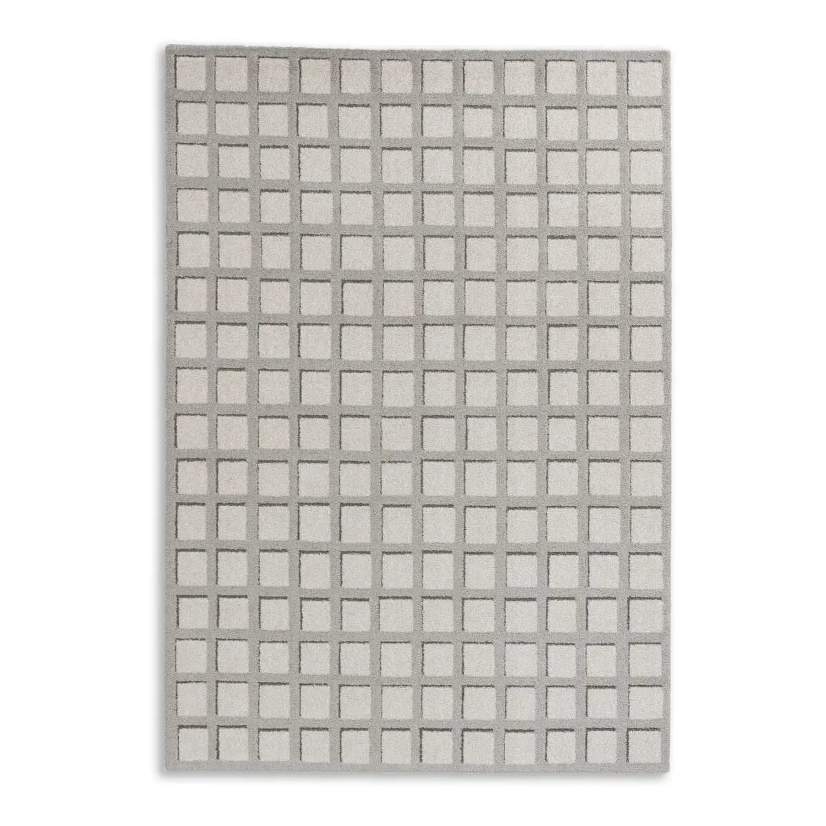 Hochflorteppich Amaze Kästchen | Braun