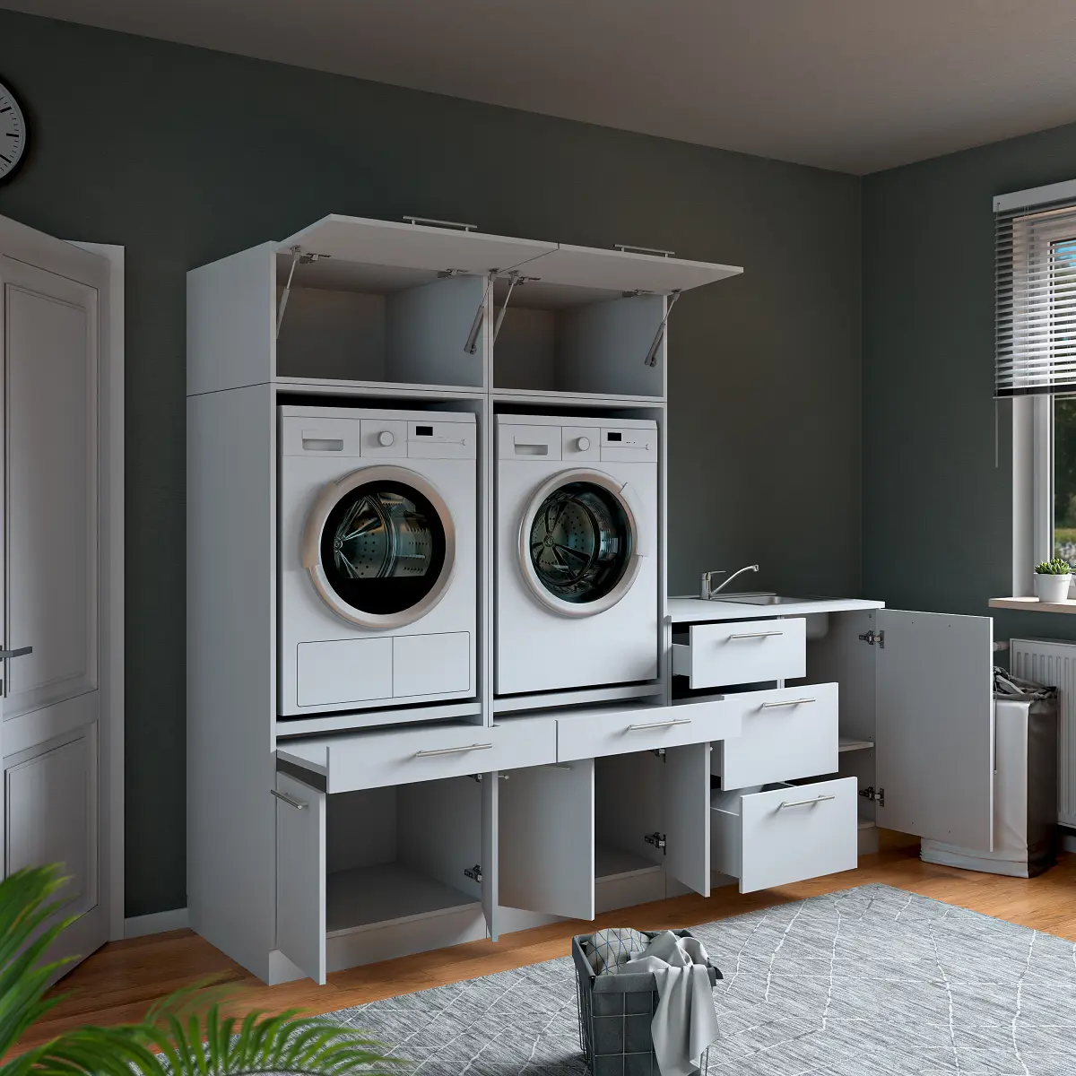 Laundreezy Hauswirtschaftsraum Set I | Weiß