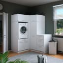 Laundreezy Eck-Hauswirtschaftsraum Set E | Weiß