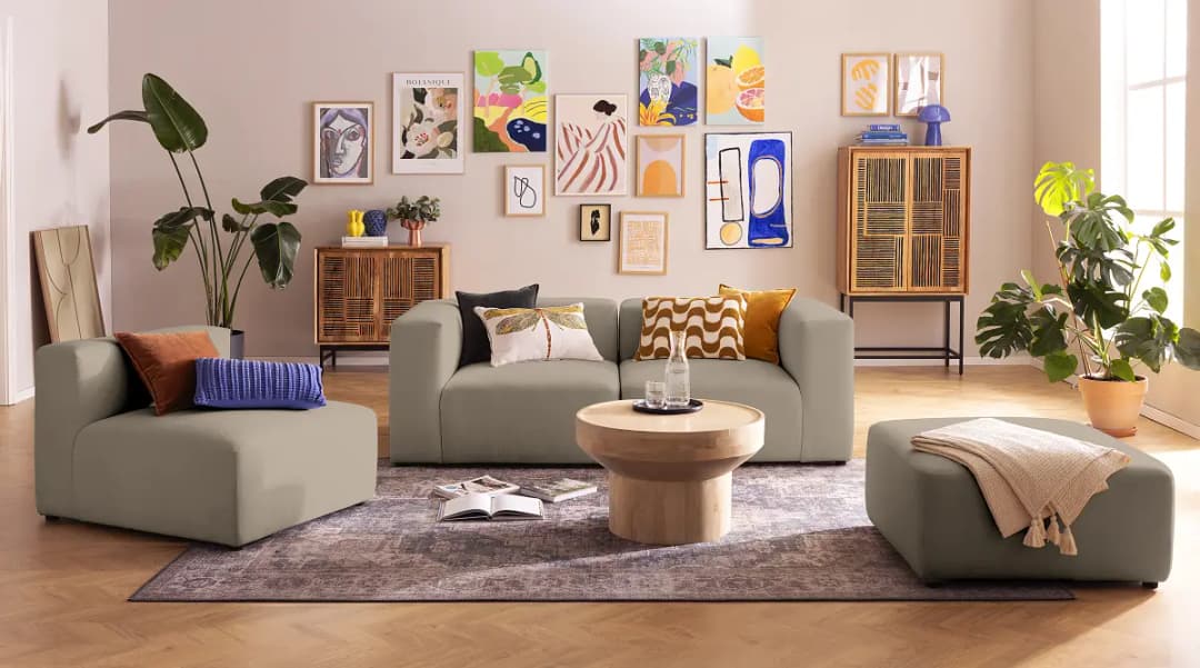 3-Sitzer Sofa Grau Microfaser Sofina | Beige
