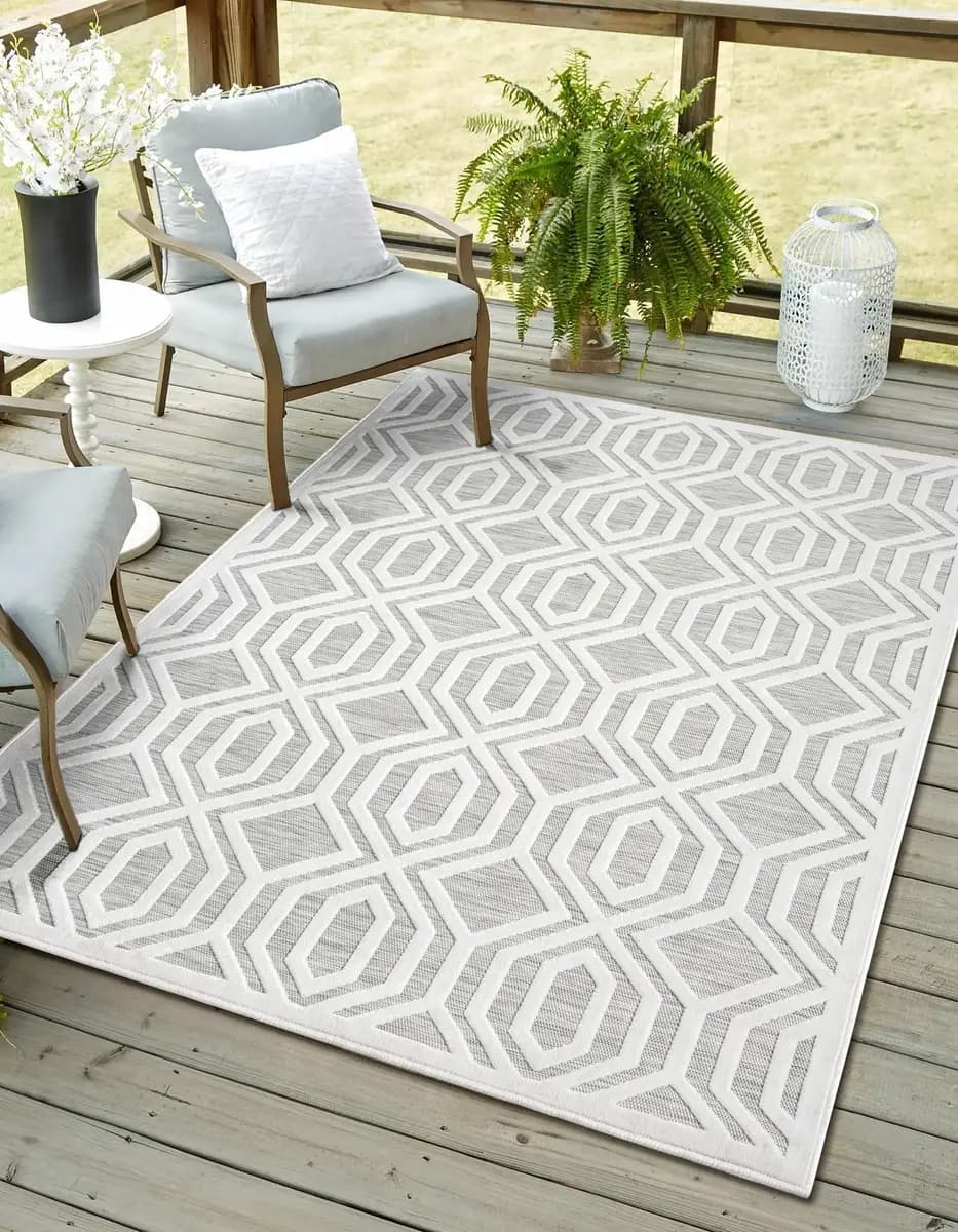 Outdoor-Teppich Eden Typ A Grau/Weiß | Grau