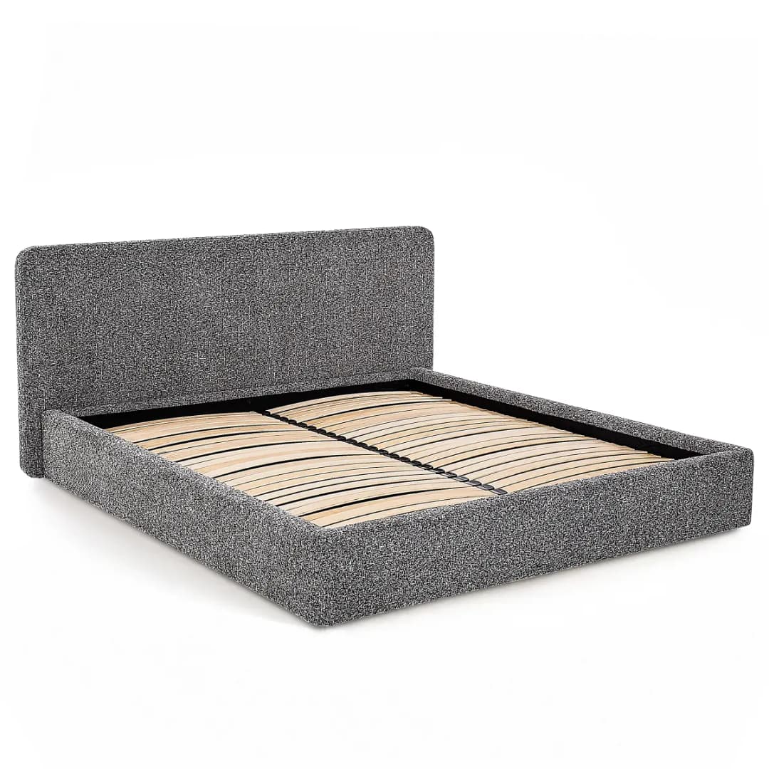 Polsterbett basic 140 x 200cm Strukturstoff Trinu | Braun