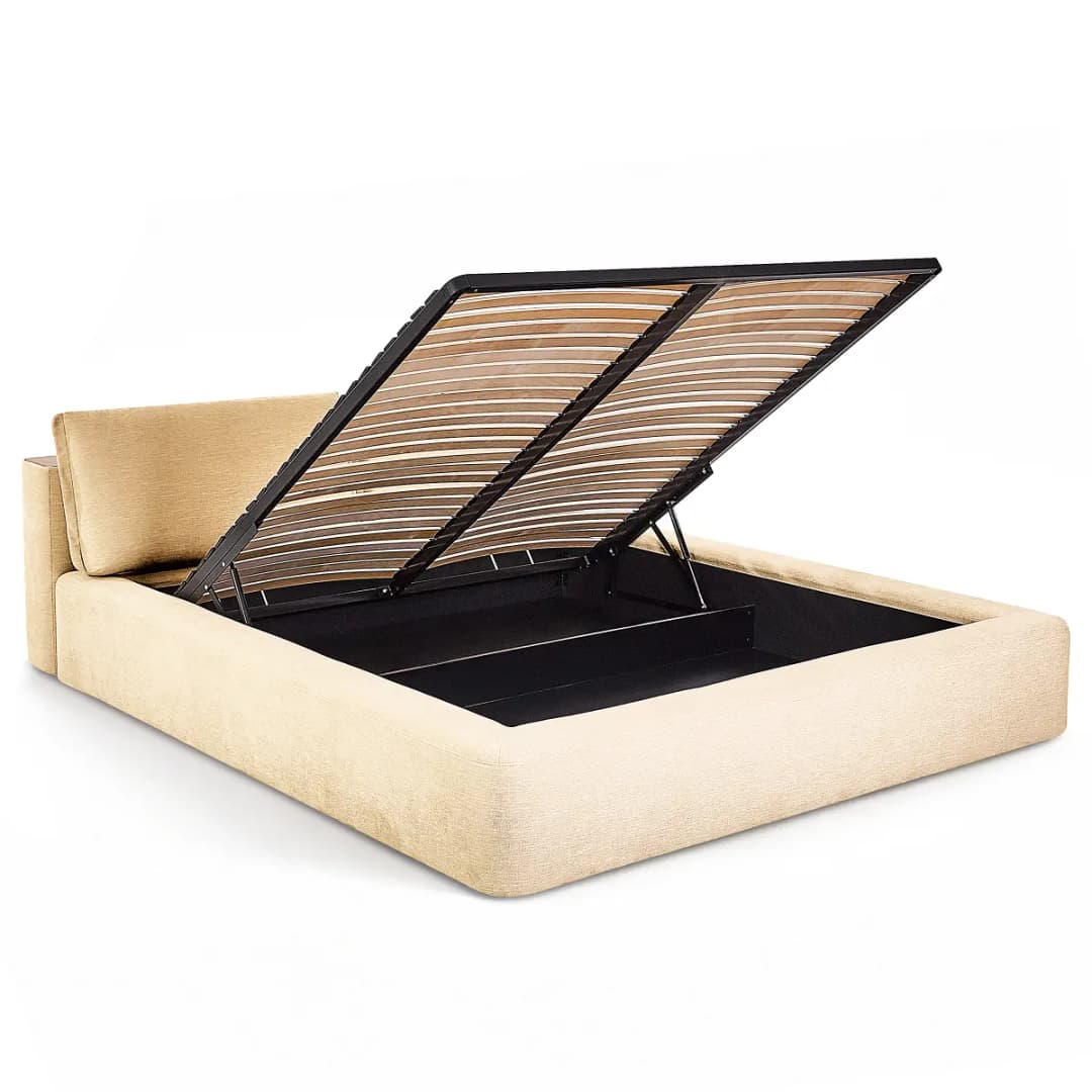 Studio Copenhagen Polsterbett Roselia Beige/Creme 200x200cm | Beige