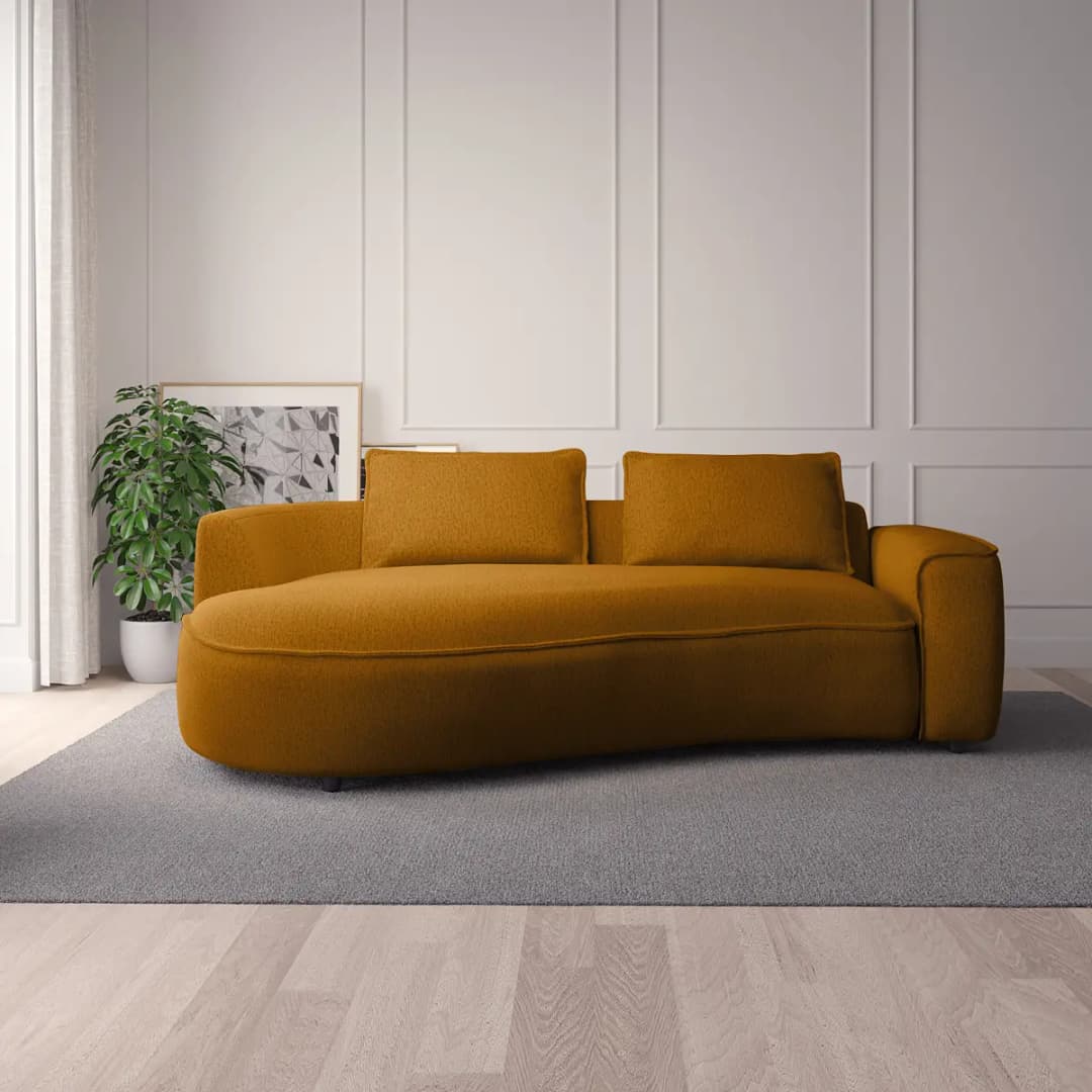 2-Sitzer Sofa Gelb/Ocker Webstoff Saia | Gelb