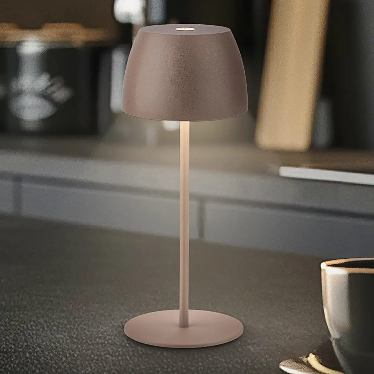 LED Akku Tischleuchte Serina Mini | Braun