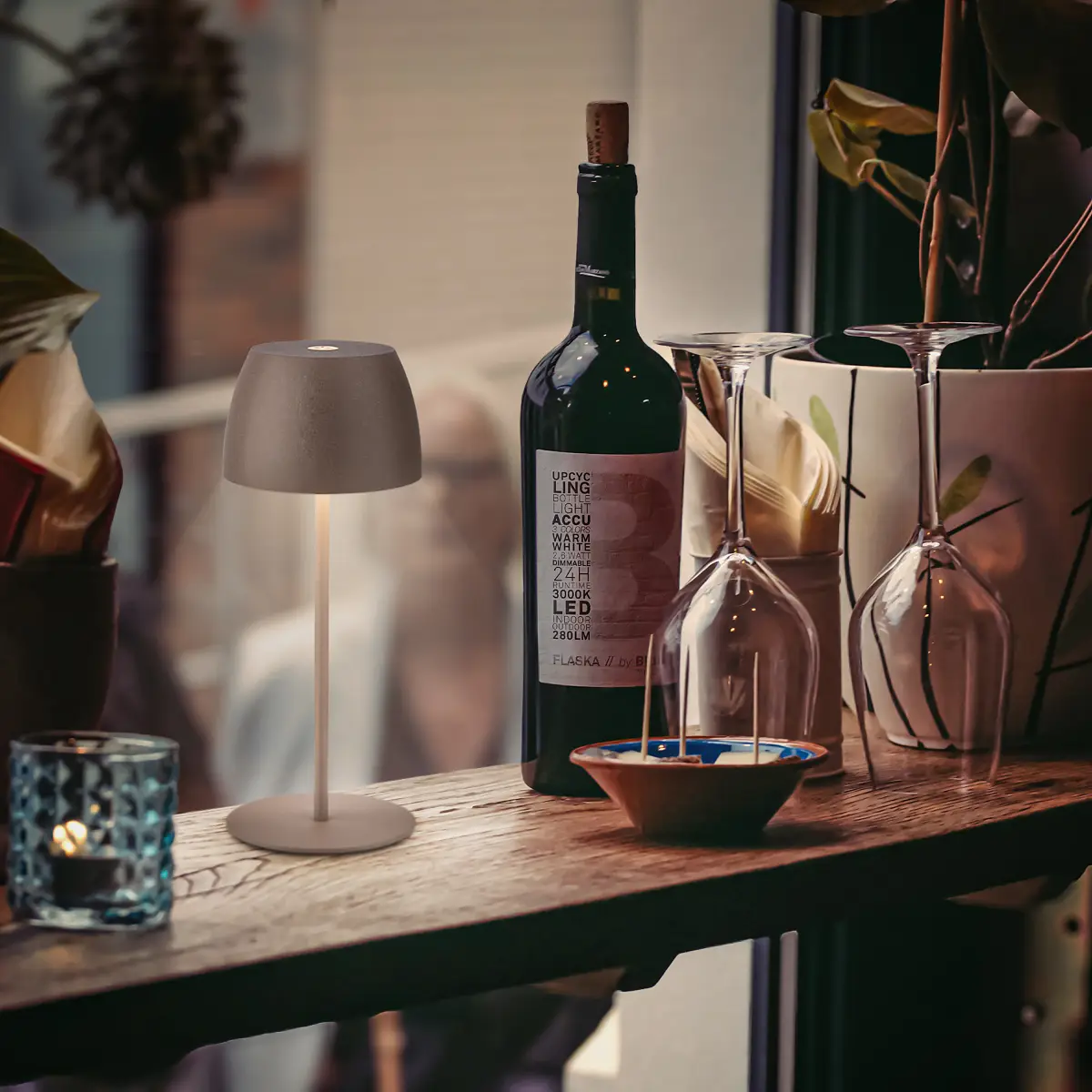 LED Akku Tischleuchte Serina Mini | Braun