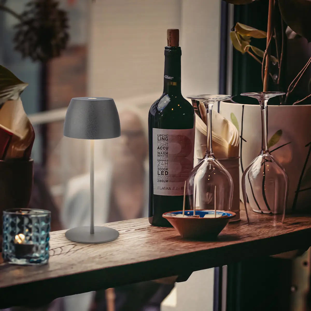 BRILO LED Akku Tischleuchte Serina Mini Typ A | Grau