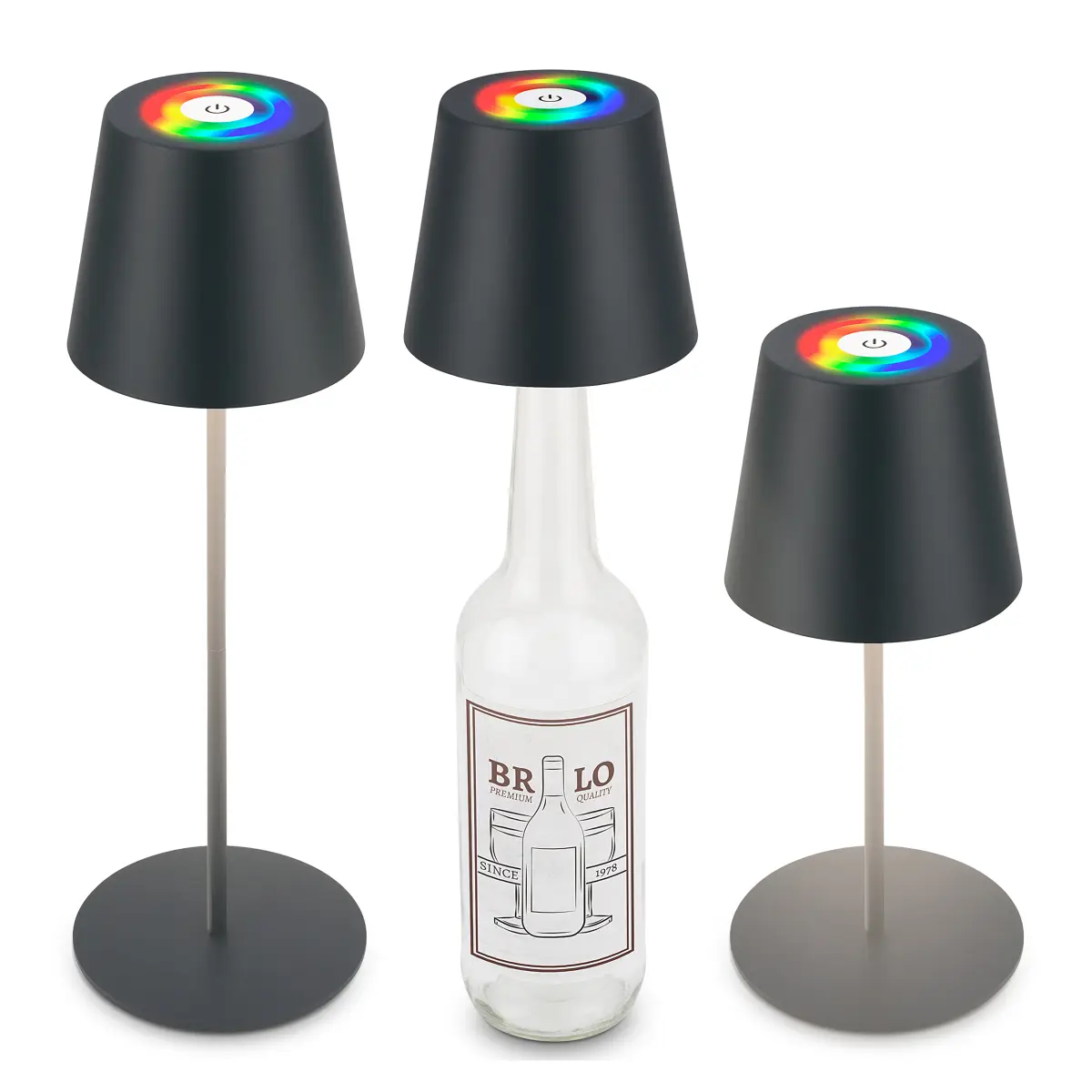 BRILO LED Akku Tischleuchte Serina Mini Typ B | Grau