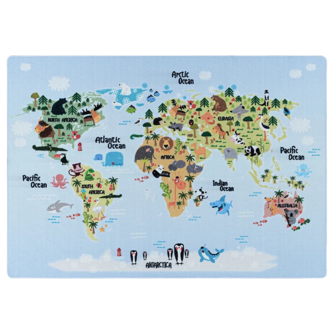 Ayyildiz Kinderteppich Play Weltkarte | Blau