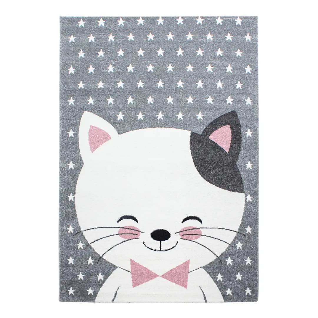 Kinderteppich Kids Katze | Pink