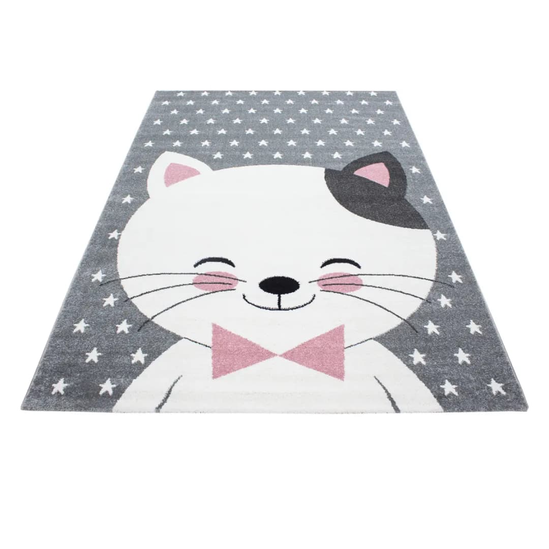 Kinderteppich Kids Katze | Pink