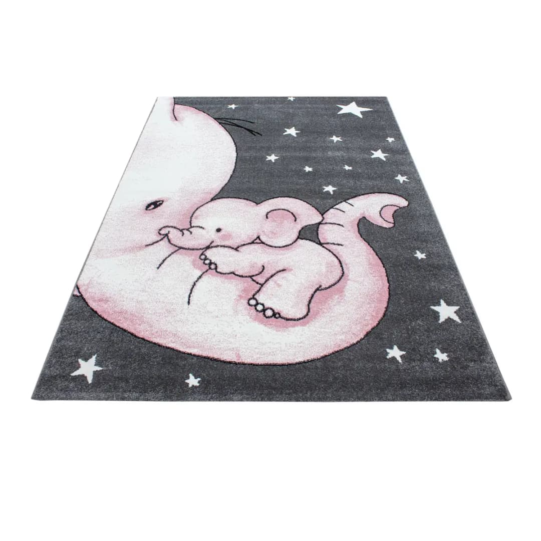 Kinderteppich Kids Elefant | Pink
