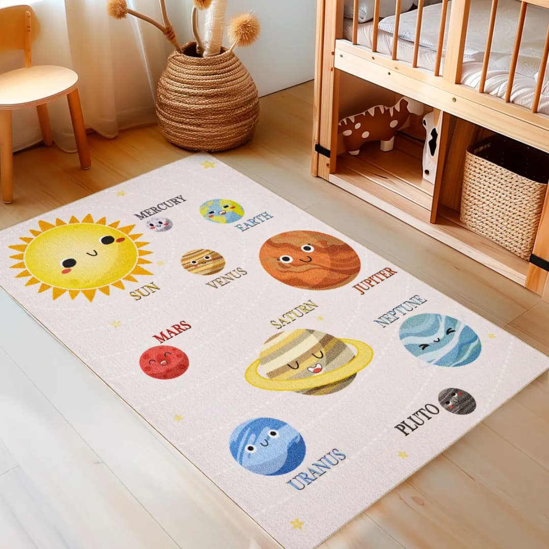 Kinderteppich Play Sonnensystem 140 x 200cm Beige | Beige