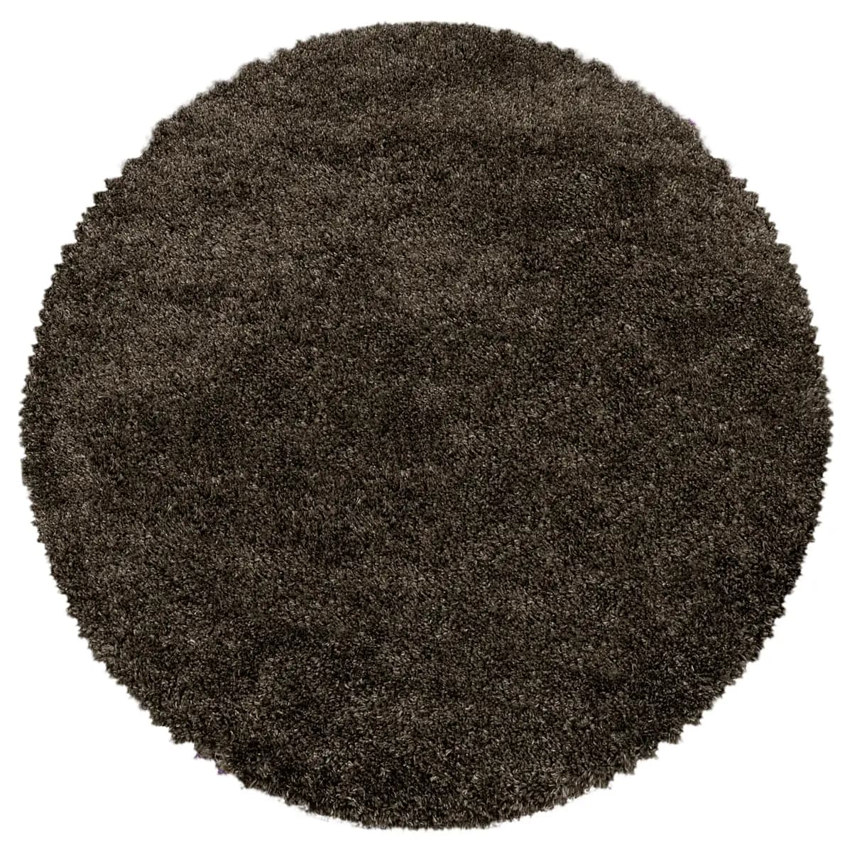 Ayyildiz Hochflorteppich Fluffy rund Ø 160cm Braun | Braun