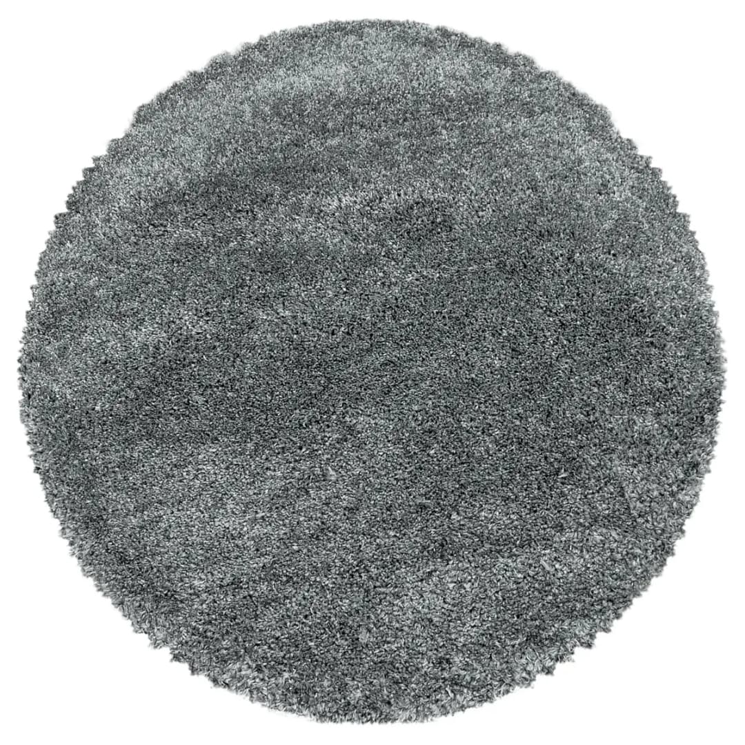 Ayyildiz Hochflorteppich Fluffy rund Ø 120cm Grau/Lichtgrau | Grau