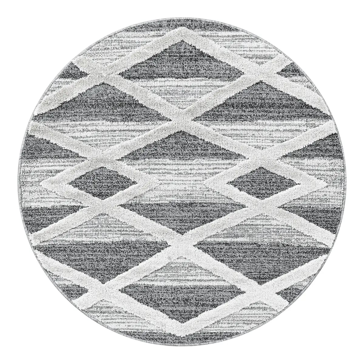 Ayyildiz Hochflorteppich Pisa rund Ø 200cm Grau | Grau
