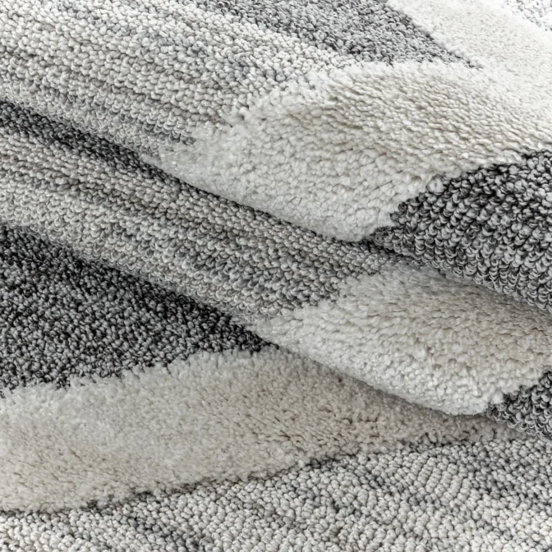 Ayyildiz Hochflorteppich Pisa rund Ø 200cm Grau | Grau