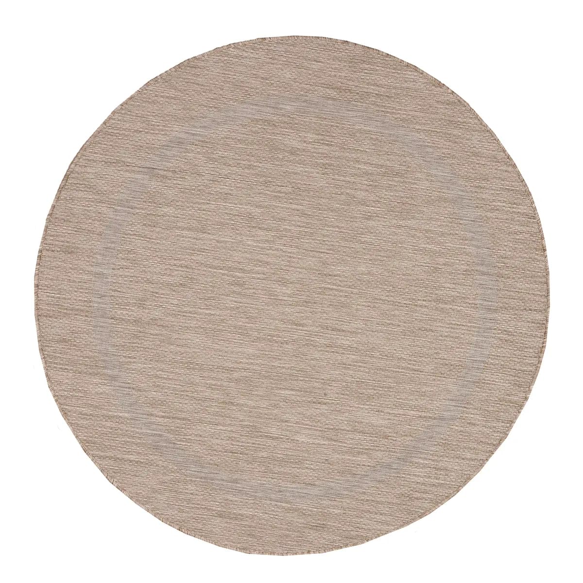 Outdoorteppich rund Beige Polyester Ø 200cm | Beige