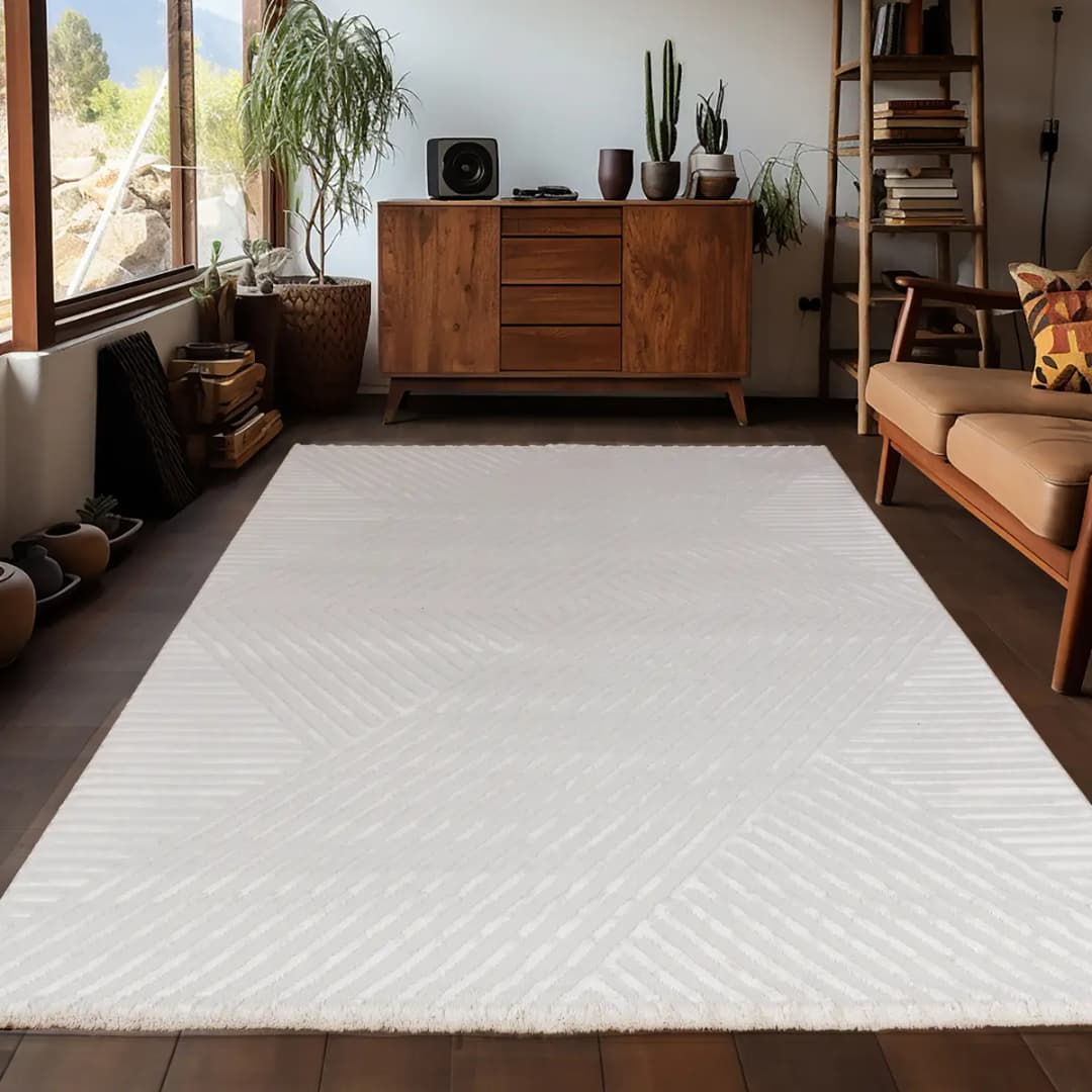 Kurzflorteppich 1115 Beige/Creme 240 x 340cm Polyester | Beige
