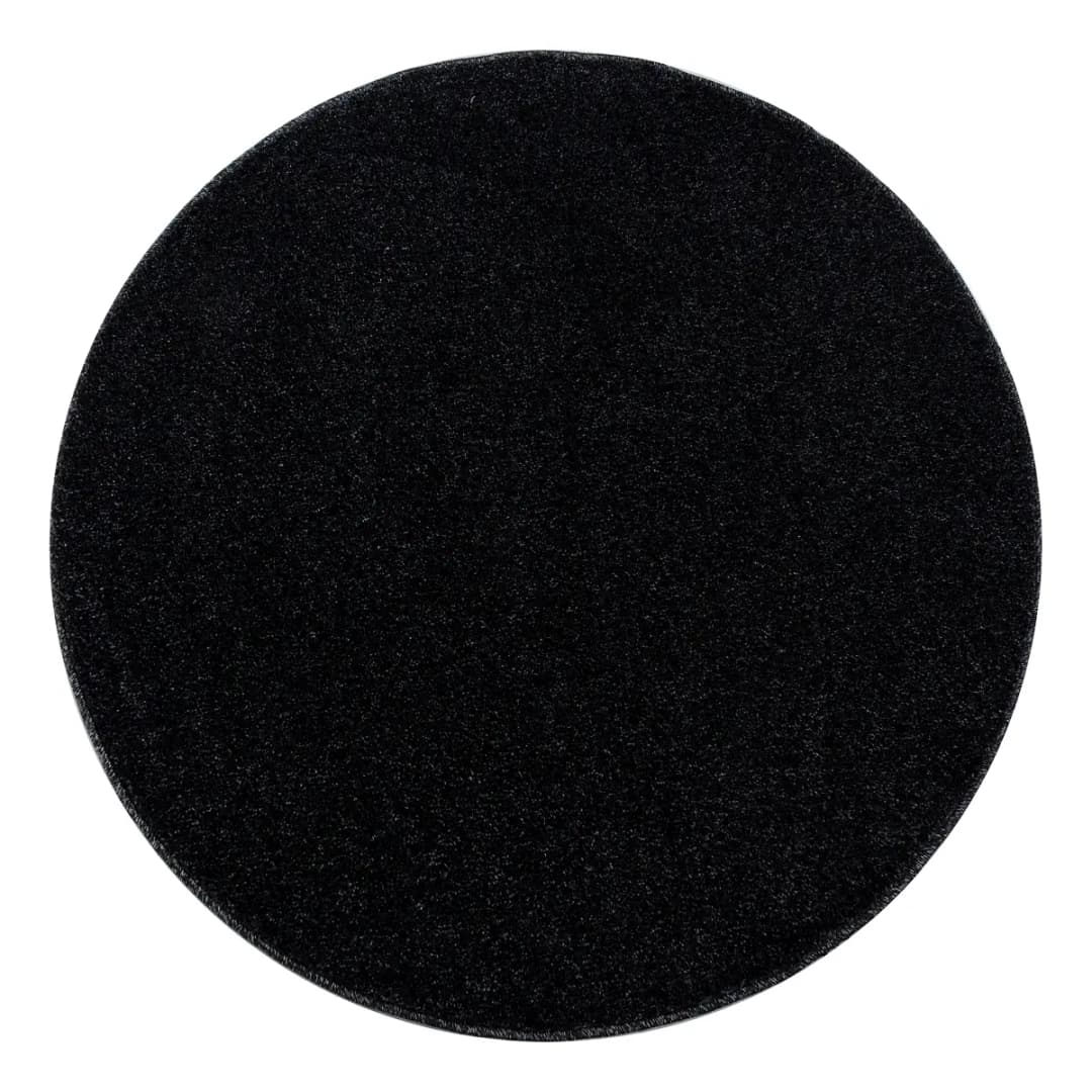 Ayyildiz Ata Kurzflorteppich rund Schwarz/Anthrazit Ø 160cm Polyester