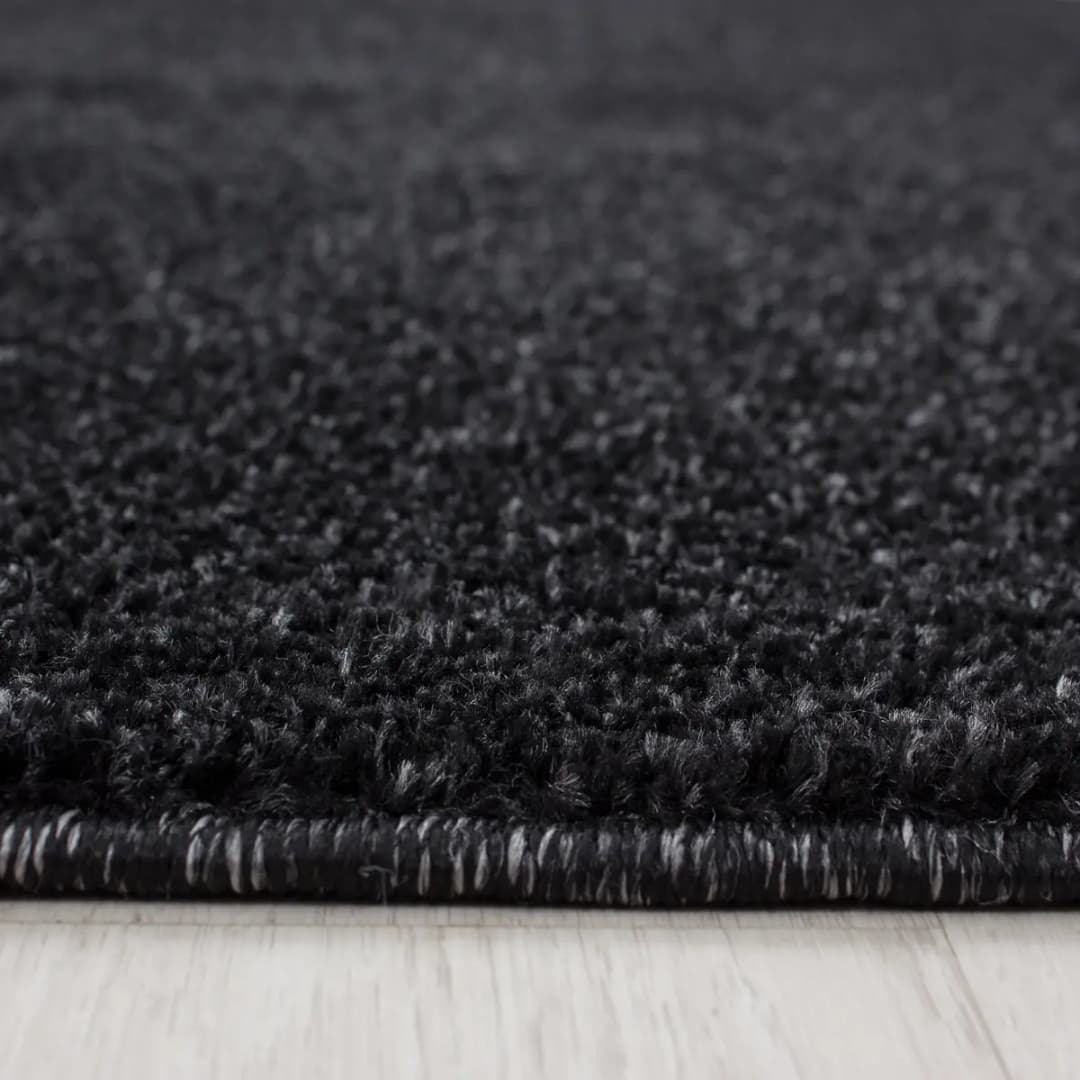 Ayyildiz Ata Kurzflorteppich rund Schwarz/Anthrazit Ø 160cm Polyester