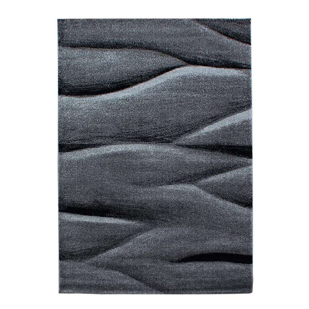 Kurzflorteppich Lucca Typ A Schwarz 80 x 150cm Polyester