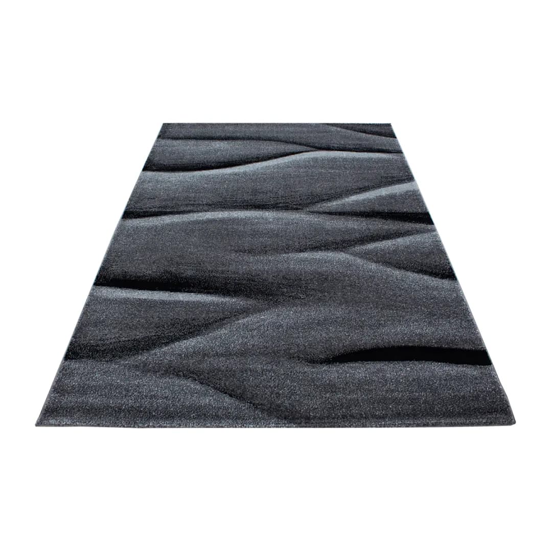 Kurzflorteppich Lucca Typ A Schwarz 80 x 150cm Polyester